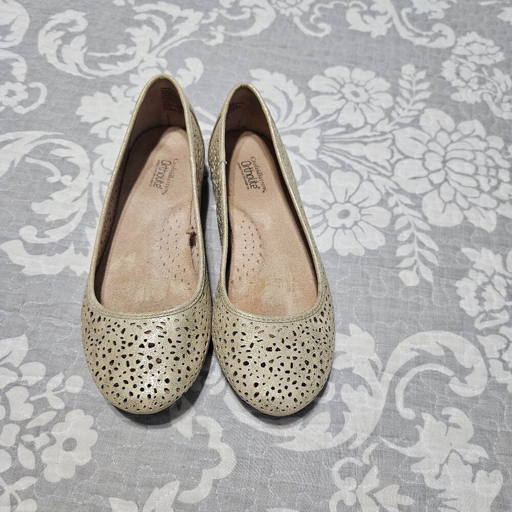 Croft & Barrow Women's Size 8 Marilla Gold Flat Shoes